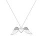 Haus of Brilliance .925 Sterling Silver Pave-Set Diamond Accent Angel Wing 18" Double Heart Pendant Necklace (I-J Color, I1-I2 Clarity)