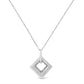 Haus of Brilliance .925 Sterling Silver Pave-Set Diamond Accent Kite Shape 18" Pendant Necklace (I-J Color, I1-I2 Clarity)