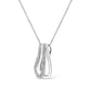 Haus of Brilliance .925 Sterling Silver Pave-Set Diamond Accent Double Curve 18" Pendant Necklace (I-J Color, I1-I2 Clarity)