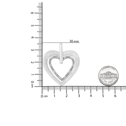 Haus of Brilliance .925 Sterling Silver Prong-Set Diamond Accent Double Heart 18&quot; Pendant Necklace (I-J Color, I1-I2 Clarity)