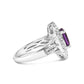 Haus of Brilliance .925 Sterling Silver 9x7mm Oval Purple Amethyst and Diamond Accent Art Deco Style Cocktail Ring (I-J Color, I1-I2 Clarity) - Size 6