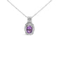 Haus of Brilliance .925 Sterling Silver 9x7mm Oval Purple Amethyst and Round Diamond Accent Fashion Drop Pendant 18 Inch Necklace (I-J Color, I1-I2 Clarity)