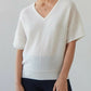 Brass The Cashmere Short Sleeve Shell-White-Medium