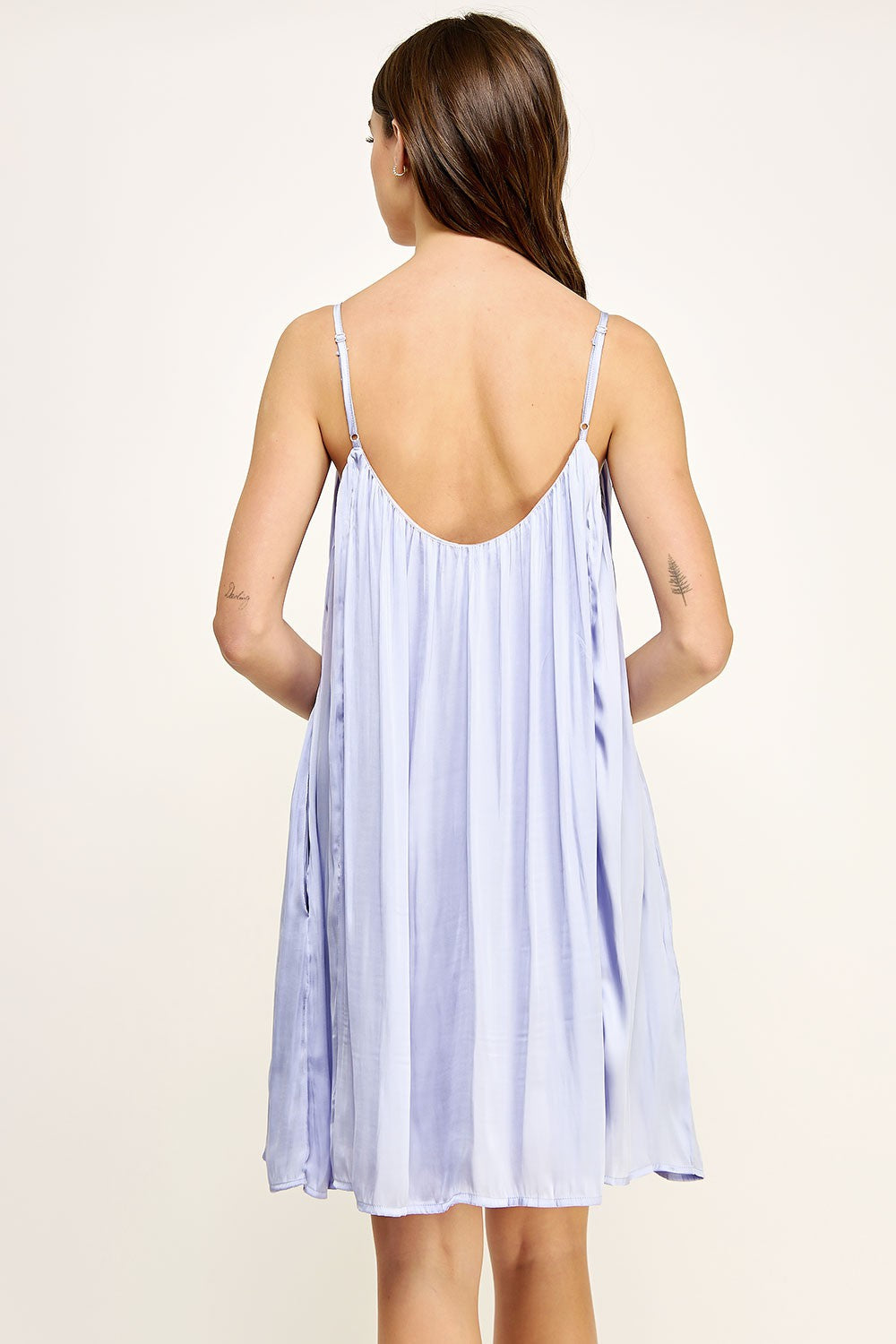 Strut&amp;bolt Lavender Satin Pleated Shift Dress / M NWOT