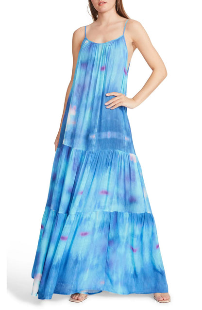 BB Dakota Spaghetti Strap Water Goddess Dress - Tie Dye - Blue Multi/Blue