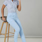 French Connection Womens Classic Dress Pants Trousers Sky Blue