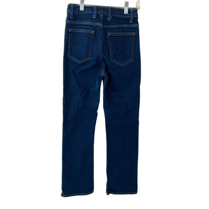 Sandro High Waist Jeans Dark Wash Reverse Seam Cropped Ankle Sz 24
