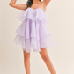 Klesis Lavender Strapless Tiered Ruffle Mini / M