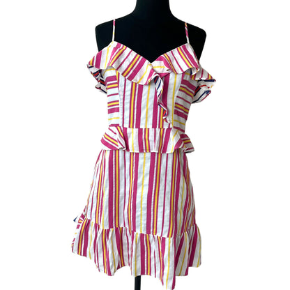 Parker Isadora Skater Dress - Stripes - Pink/Poolside Stripe - 8