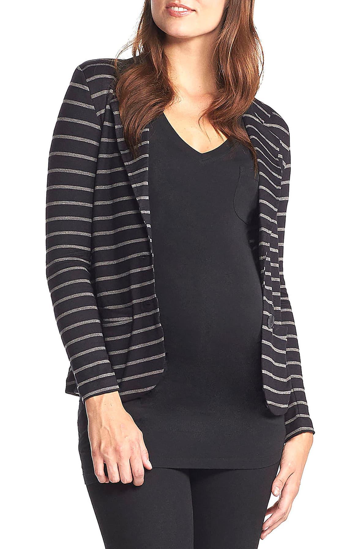 Tart Maternity Long Sleeve Double Pocket Knit Blazer