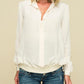 Reconnect Barbican Long Sleeve Stretch Hem Silk Maternity Blouse - /Off-White - LM