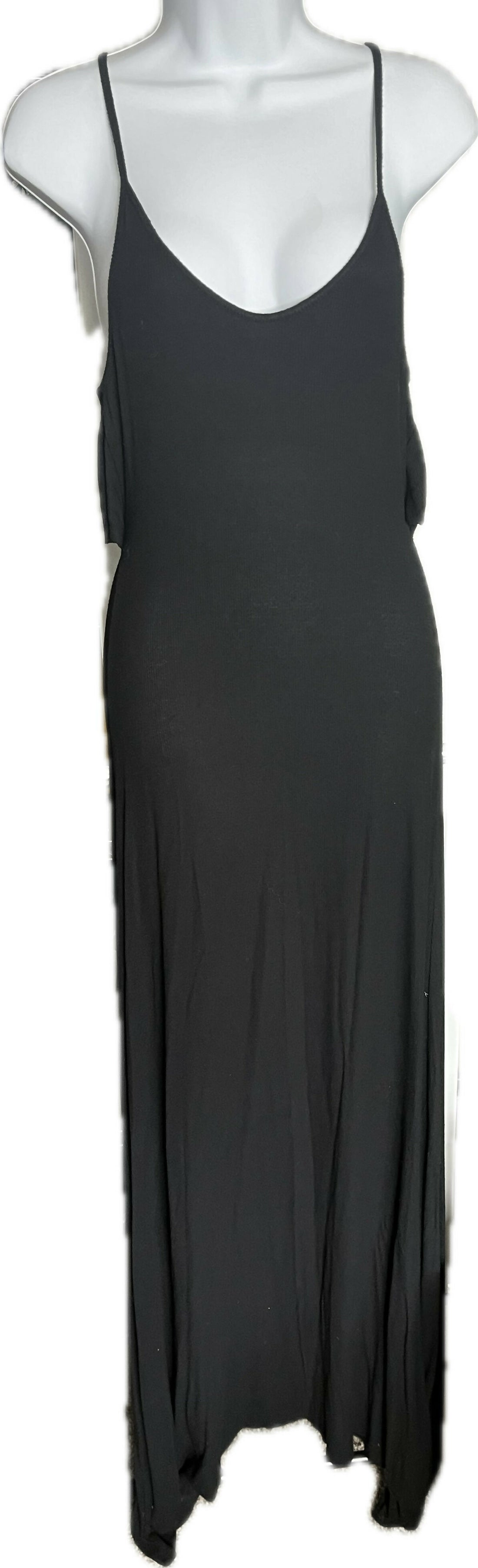 BCBG Maxazria Spaghetti Strap Tiered Maxi Dress - Black - S