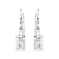 Haus of Brilliance .925 Sterling Silver 3.0 Cttw Emerald Cut White Topaz Solitaire Dangle Earring - AAA Quality