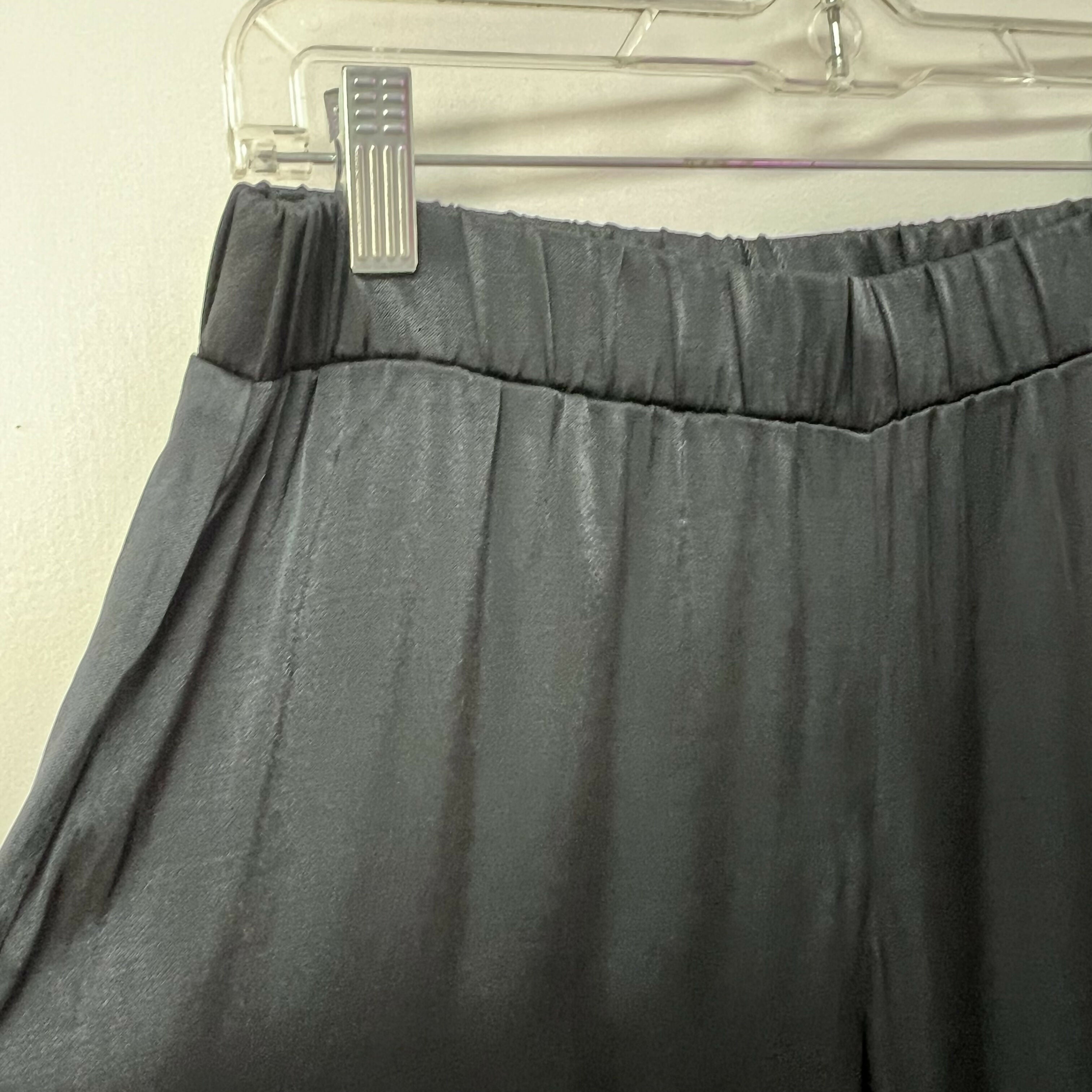 Reconnect Satin Wide Leg Maternity Pants - Black - MM