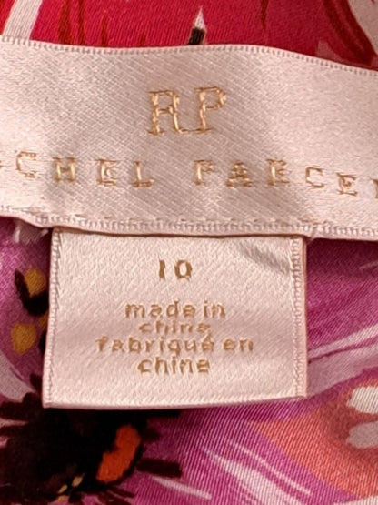 Rachel Parcell Fit &amp; Flare Tiered Hem Shirt Dress- Floral- Pink Multi/Botanical -10
