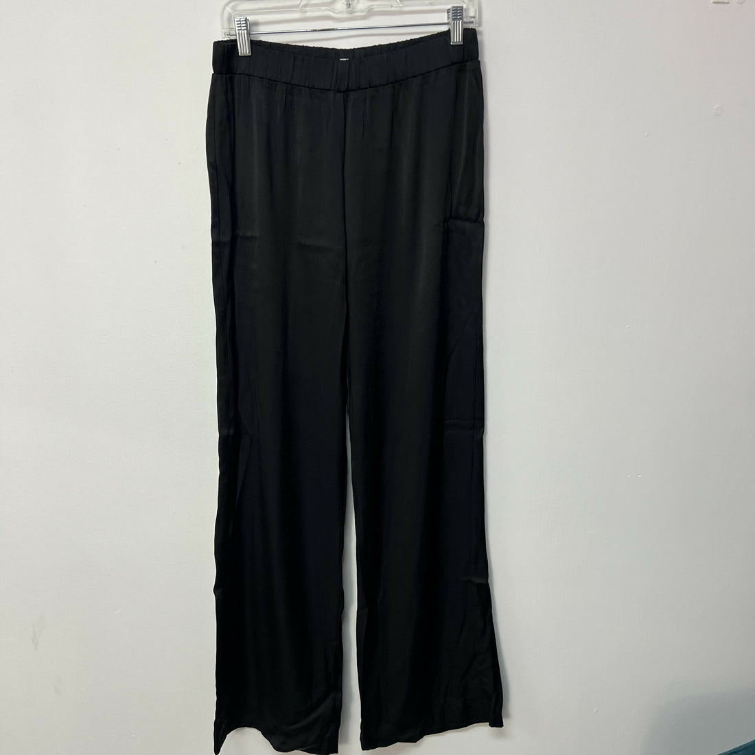 Reconnect Satin Wide Leg Maternity Pants - Black - MM