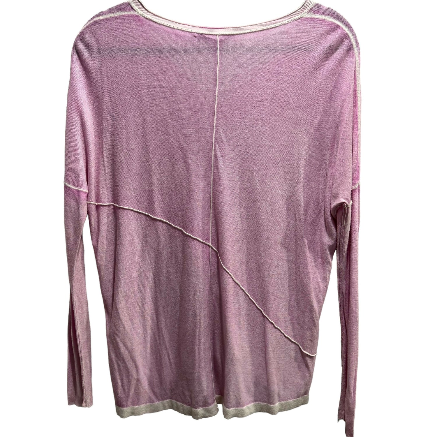 Kokun Long Sleeve Seamed Cashmere V-Neck - /Pink - M