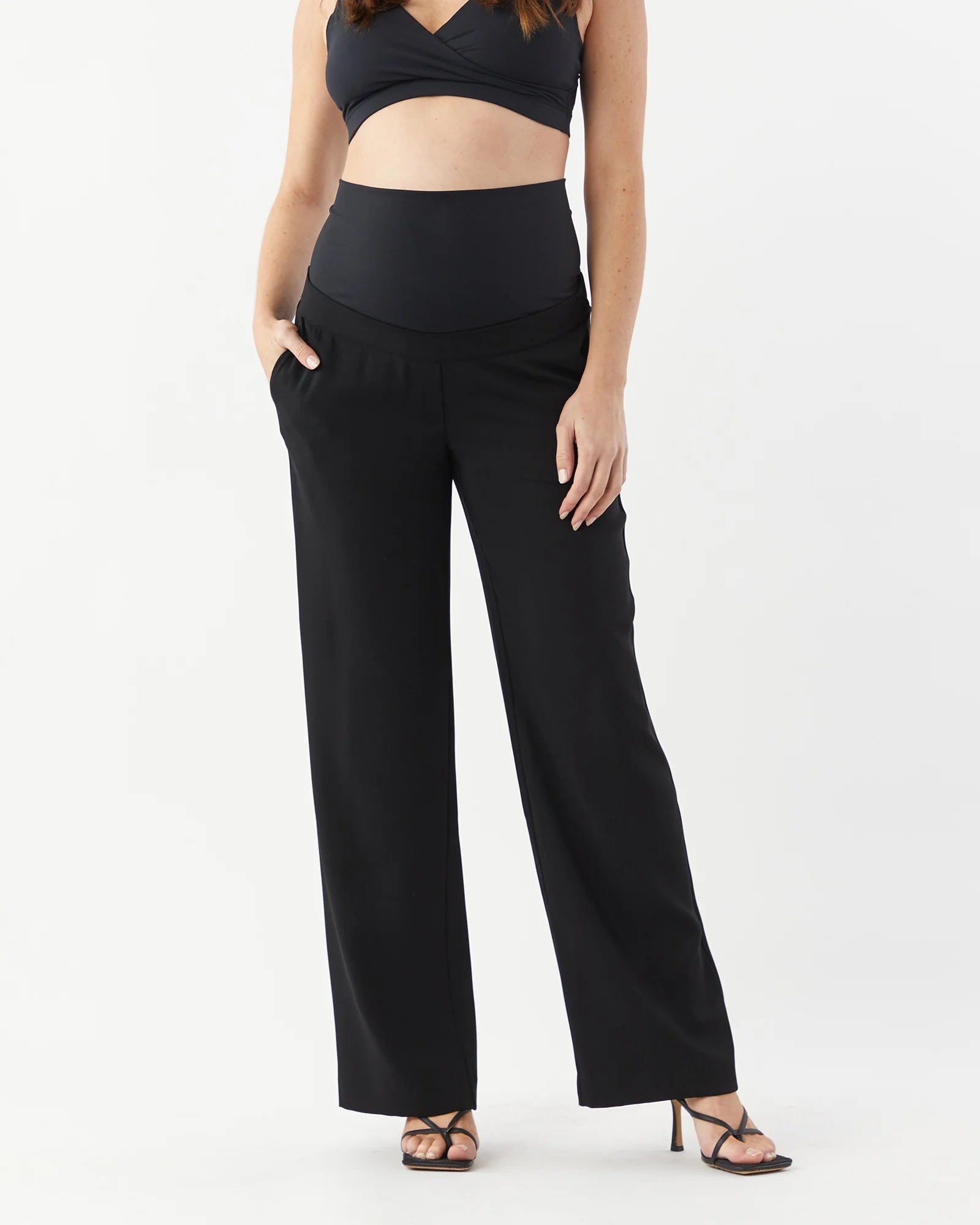 Soon Maternity Classic Straight Leg Maternity Pants - Black