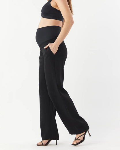 Soon Maternity Classic Straight Leg Maternity Pants - Black