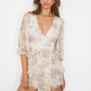 One And Only Cream Floral Half Sleeve Romper / M