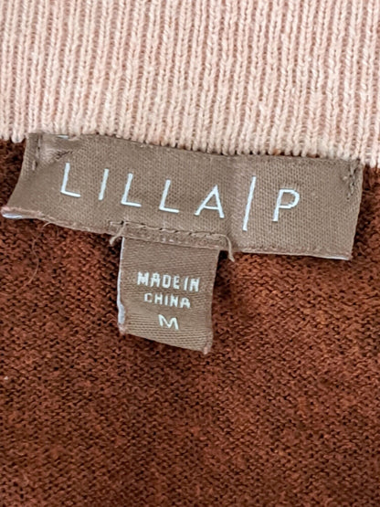 Lilla P Long Sleeve Colorblock Crewneck Sweater - /Brown Multi - M