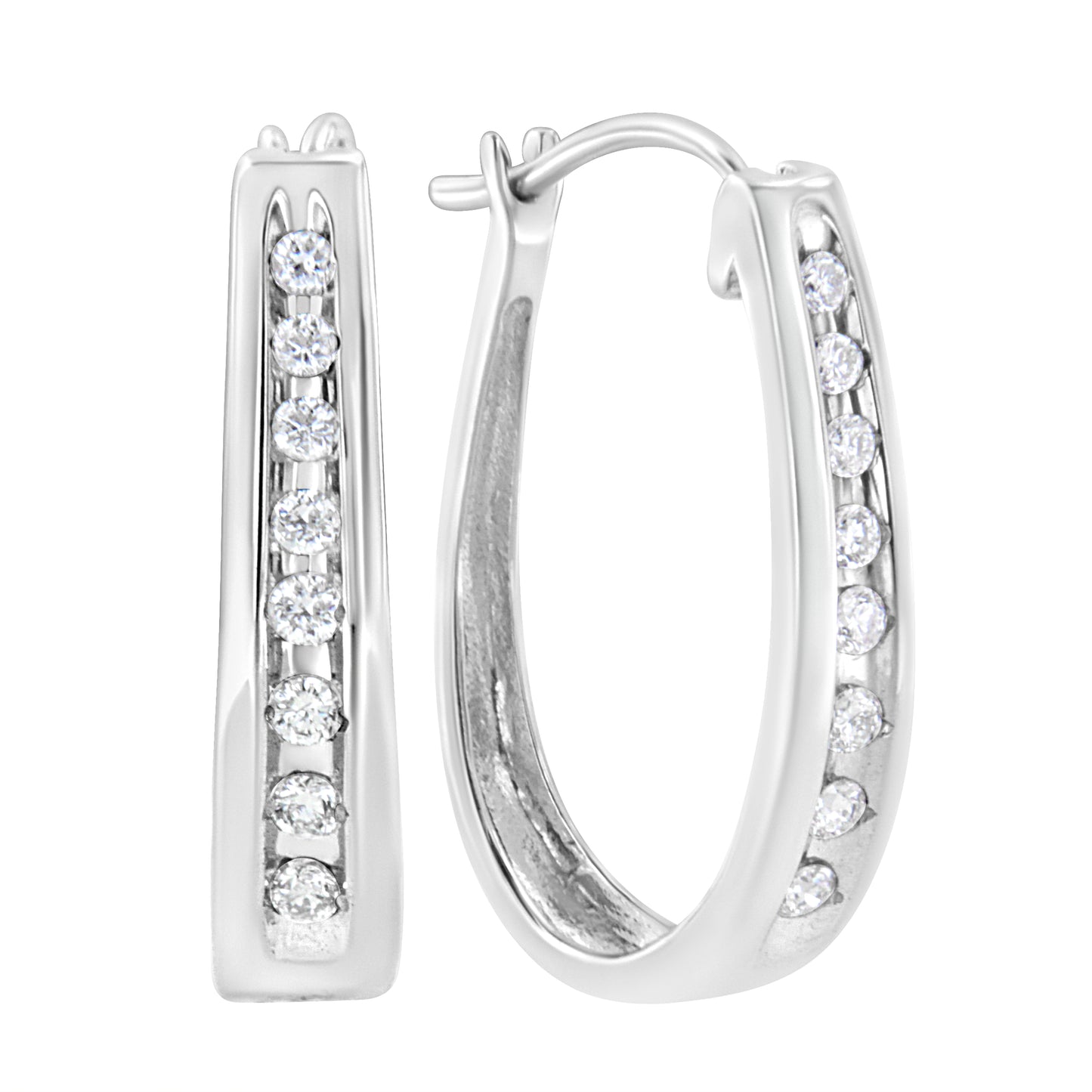 Haus of Brilliance .925 Sterling Silver 1/4 Cttw Lab Grown Diamond Hoop Earring (F-G Color, VS2-SI1 Clarity)