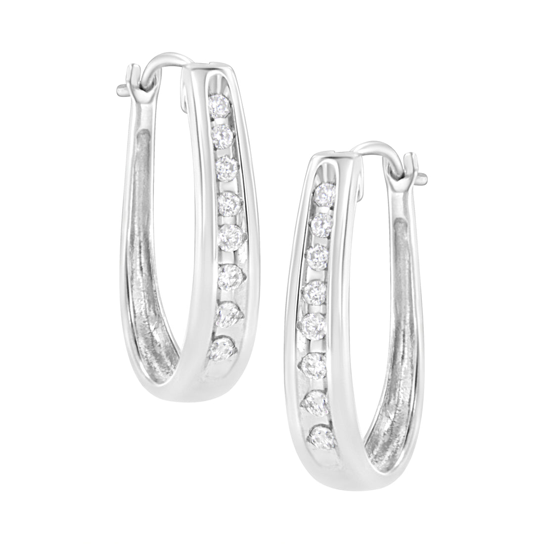 Haus of Brilliance .925 Sterling Silver 1/4 Cttw Lab Grown Diamond Hoop Earring (F-G Color, VS2-SI1 Clarity)