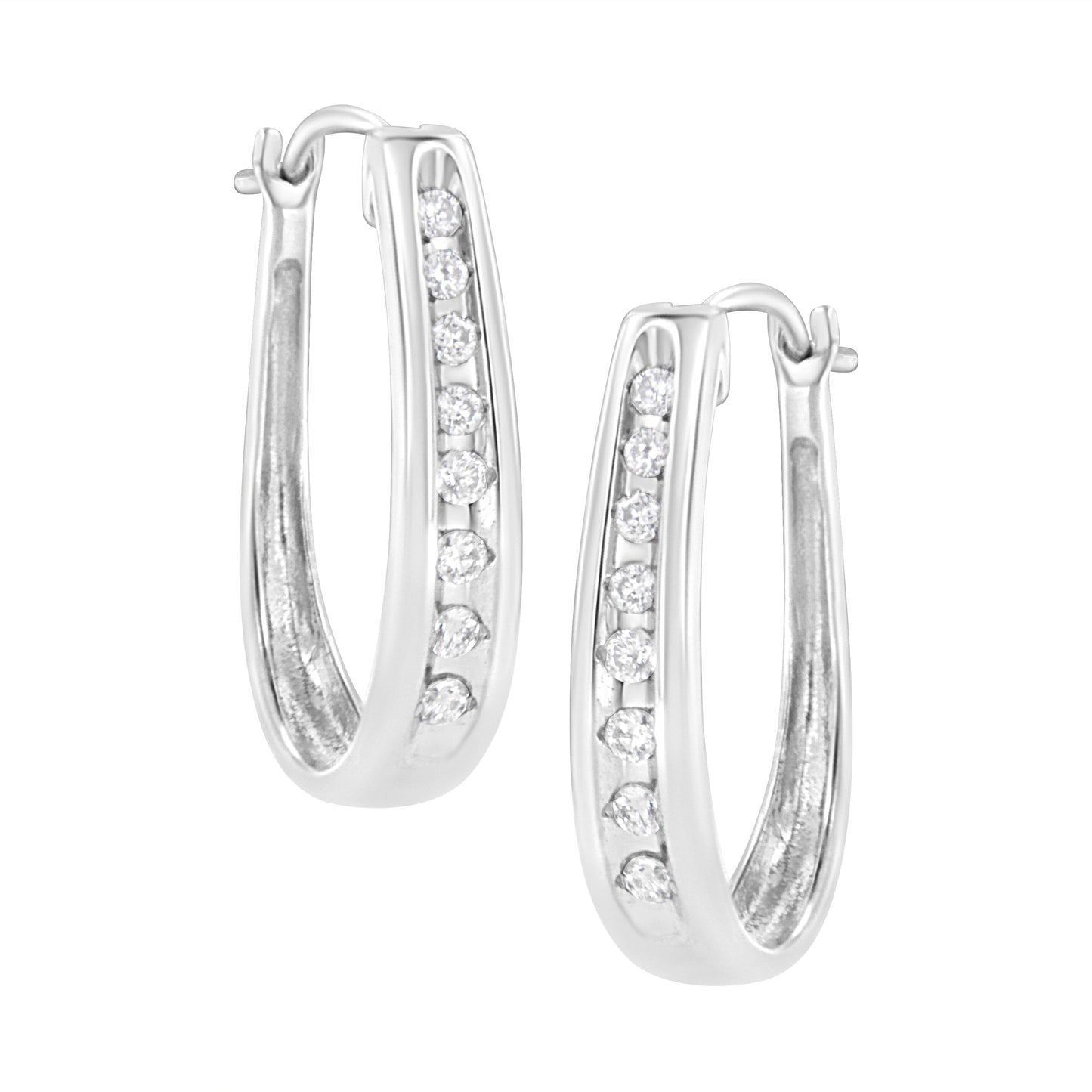 Haus of Brilliance .925 Sterling Silver 1/4 Cttw Lab Grown Diamond Hoop Earring (F-G Color, VS2-SI1 Clarity)