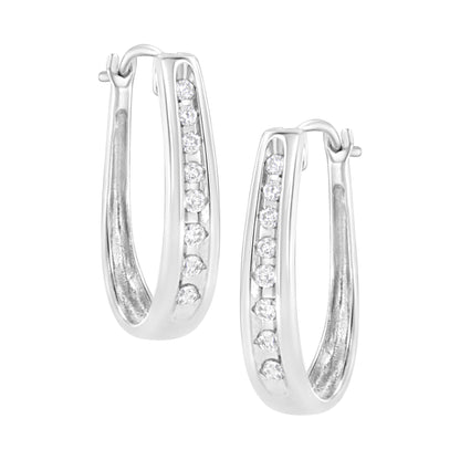 Haus of Brilliance .925 Sterling Silver 1/4 Cttw Lab Grown Diamond Hoop Earring (F-G Color, VS2-SI1 Clarity)
