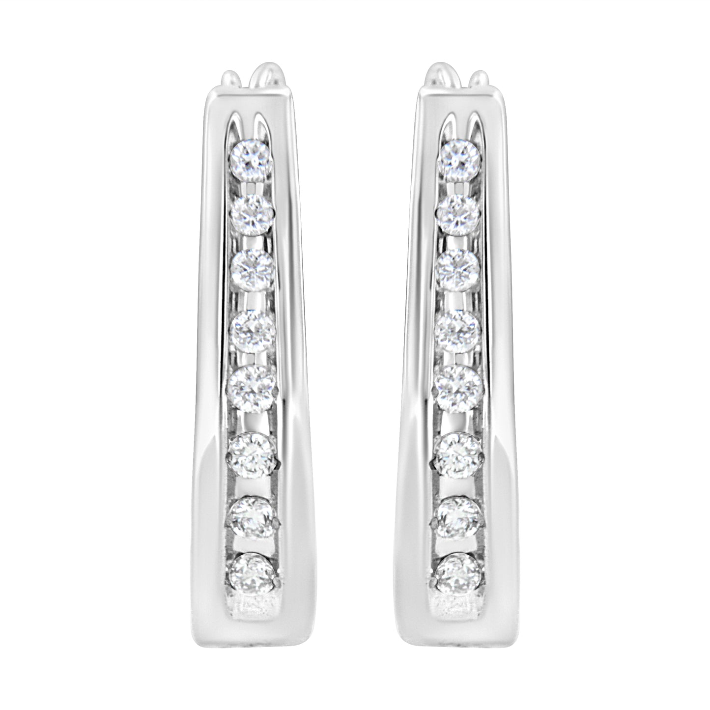 Haus of Brilliance .925 Sterling Silver 1/4 Cttw Lab Grown Diamond Hoop Earring (F-G Color, VS2-SI1 Clarity)