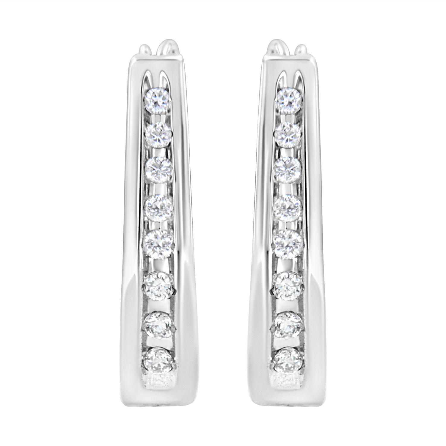 Haus of Brilliance .925 Sterling Silver 1/4 Cttw Lab Grown Diamond Hoop Earring (F-G Color, VS2-SI1 Clarity)
