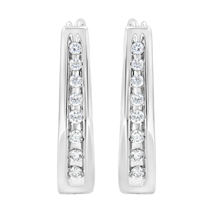 Haus of Brilliance .925 Sterling Silver 1/4 Cttw Lab Grown Diamond Hoop Earring (F-G Color, VS2-SI1 Clarity)
