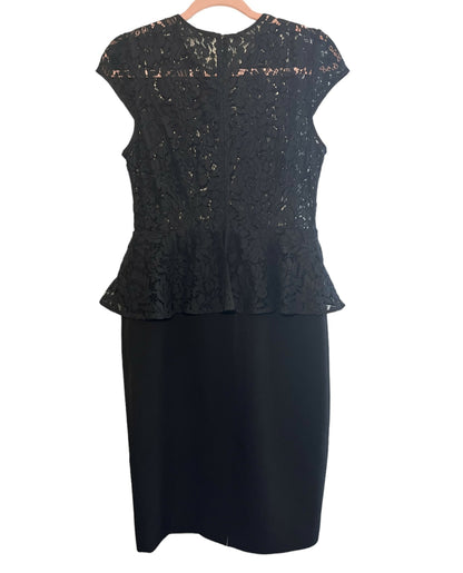 Gravitas Julia Lace Peplum Sheath Dress - Black - size 8