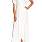 Tart Open Shoulder V-Neck Draped Maxi Dress - /White - M