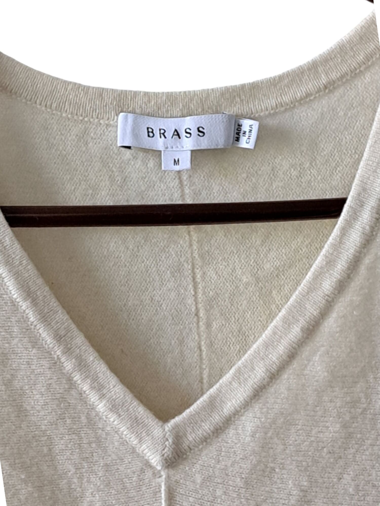 Brass The Cashmere Short Sleeve Shell-White-Medium