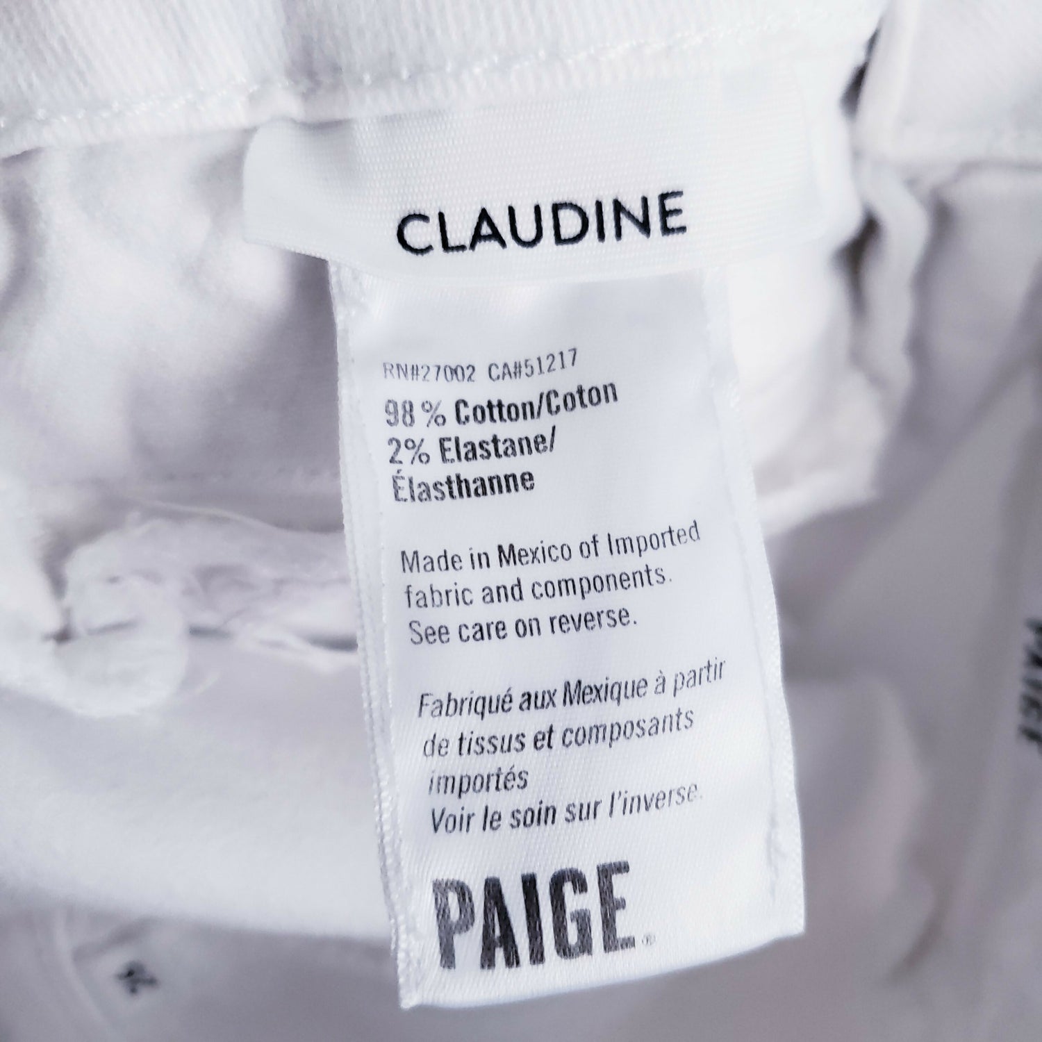 Paige Claudine with Wide Waistband + Double Button - /White - 26