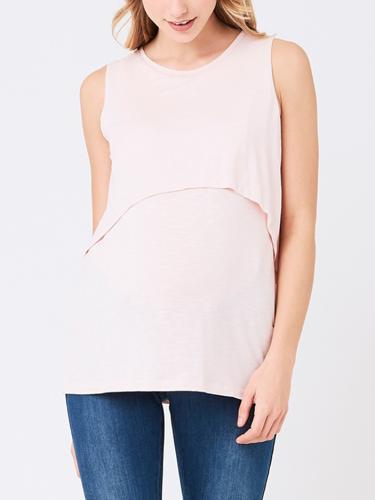 Ripe Maternity Maternity Nursing Sleeveless Draped Tank - /Pink - SM