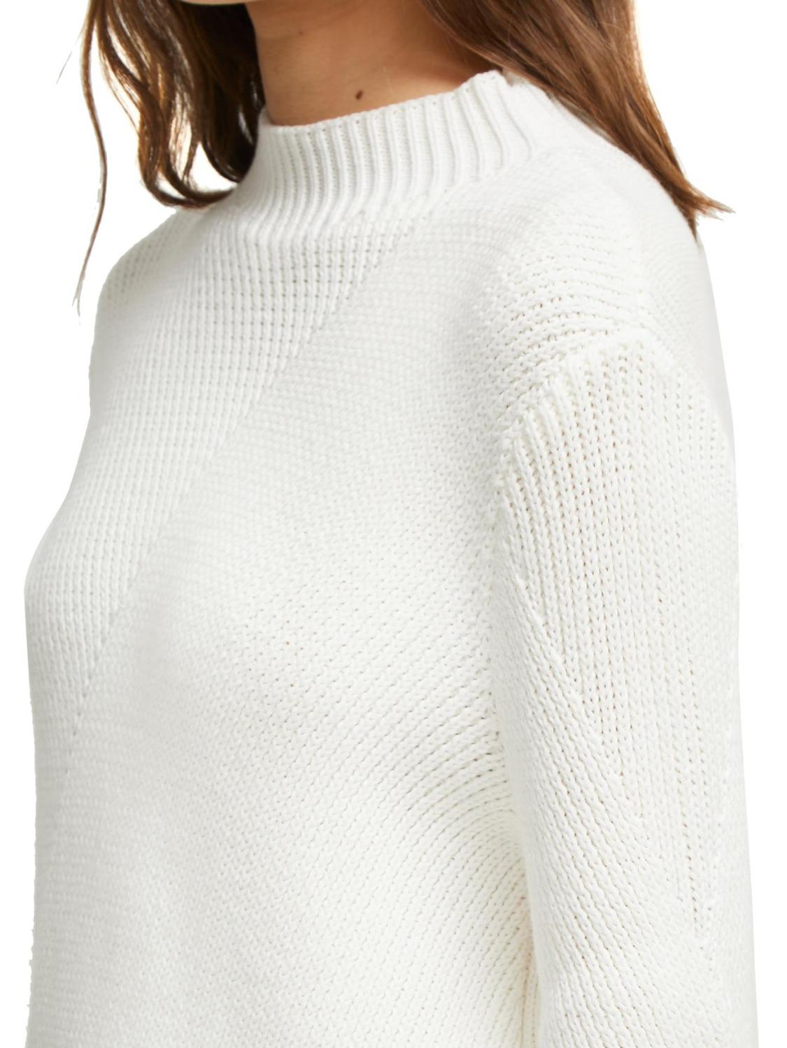 French Connection Mock Neck Blouson Sleeve Sweater - /White - S