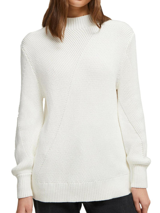 French Connection Mock Neck Blouson Sleeve Sweater - /White - S