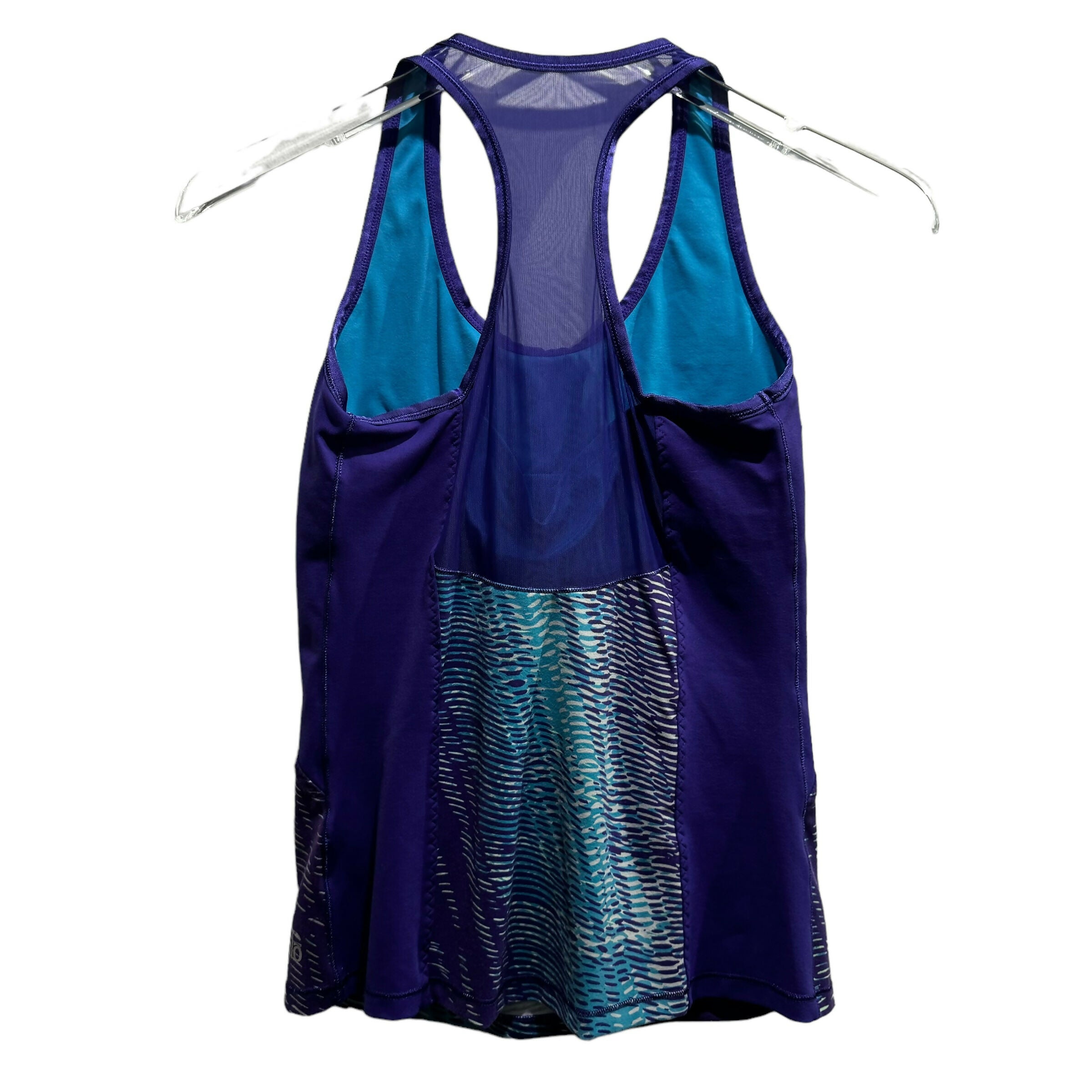 Alo Yoga Mesh Back Tank - Abstract - Purple Multi/Perfect Purple - S