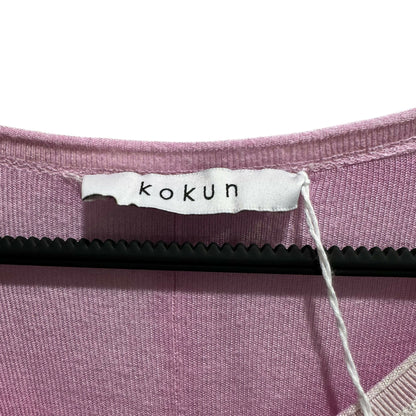 Kokun Long Sleeve Seamed Cashmere V-Neck - /Pink - M