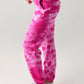 Monrow Crystal Boyfriend Sweatpant - Tie Dye - Pink Multi/Fuchsia