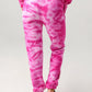 Monrow Crystal Boyfriend Sweatpant - Tie Dye - Pink Multi/Fuchsia