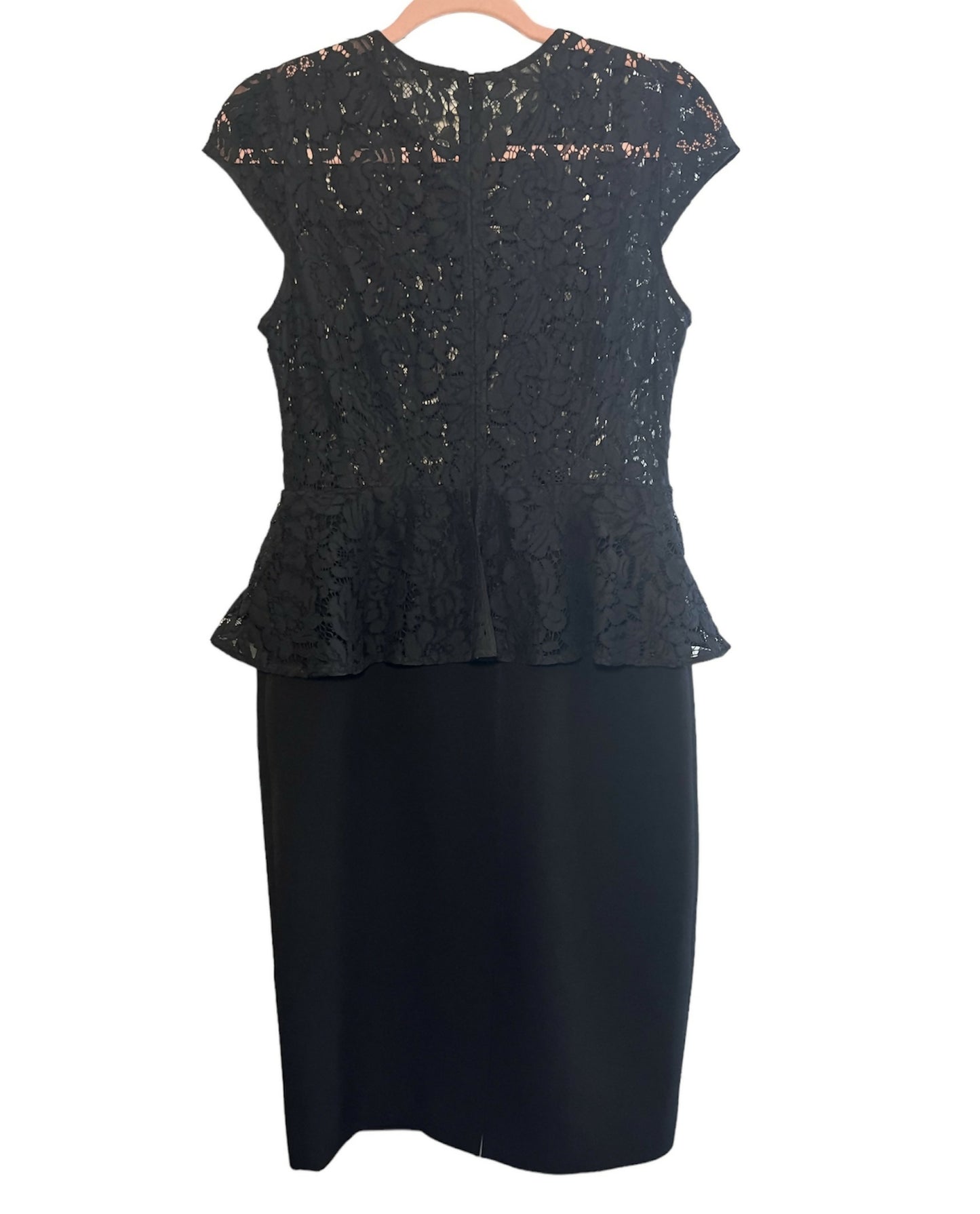 Gravitas Julia Lace Peplum Sheath Dress - Black - size 2