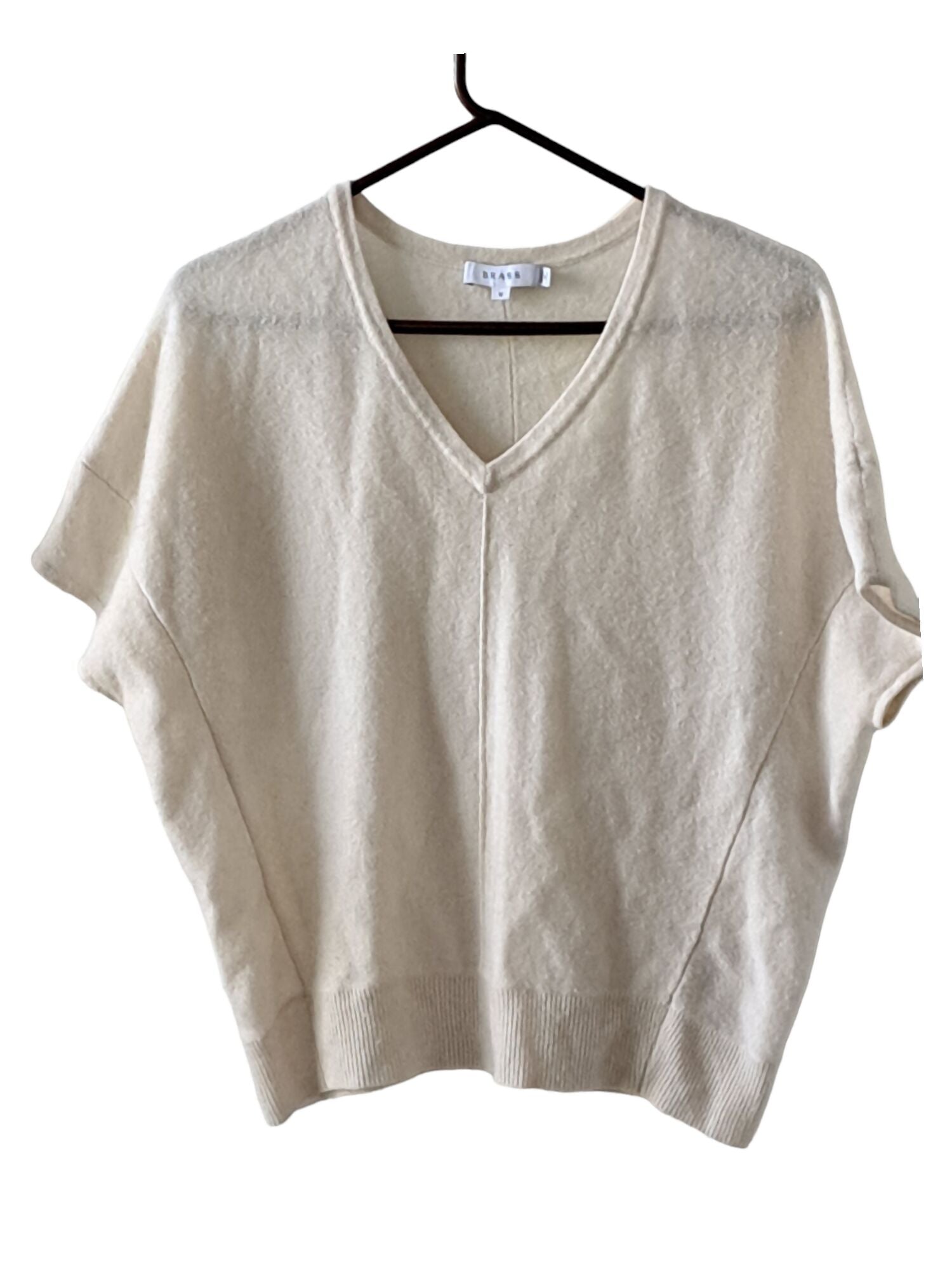 Brass The Cashmere Short Sleeve Shell-White-Medium