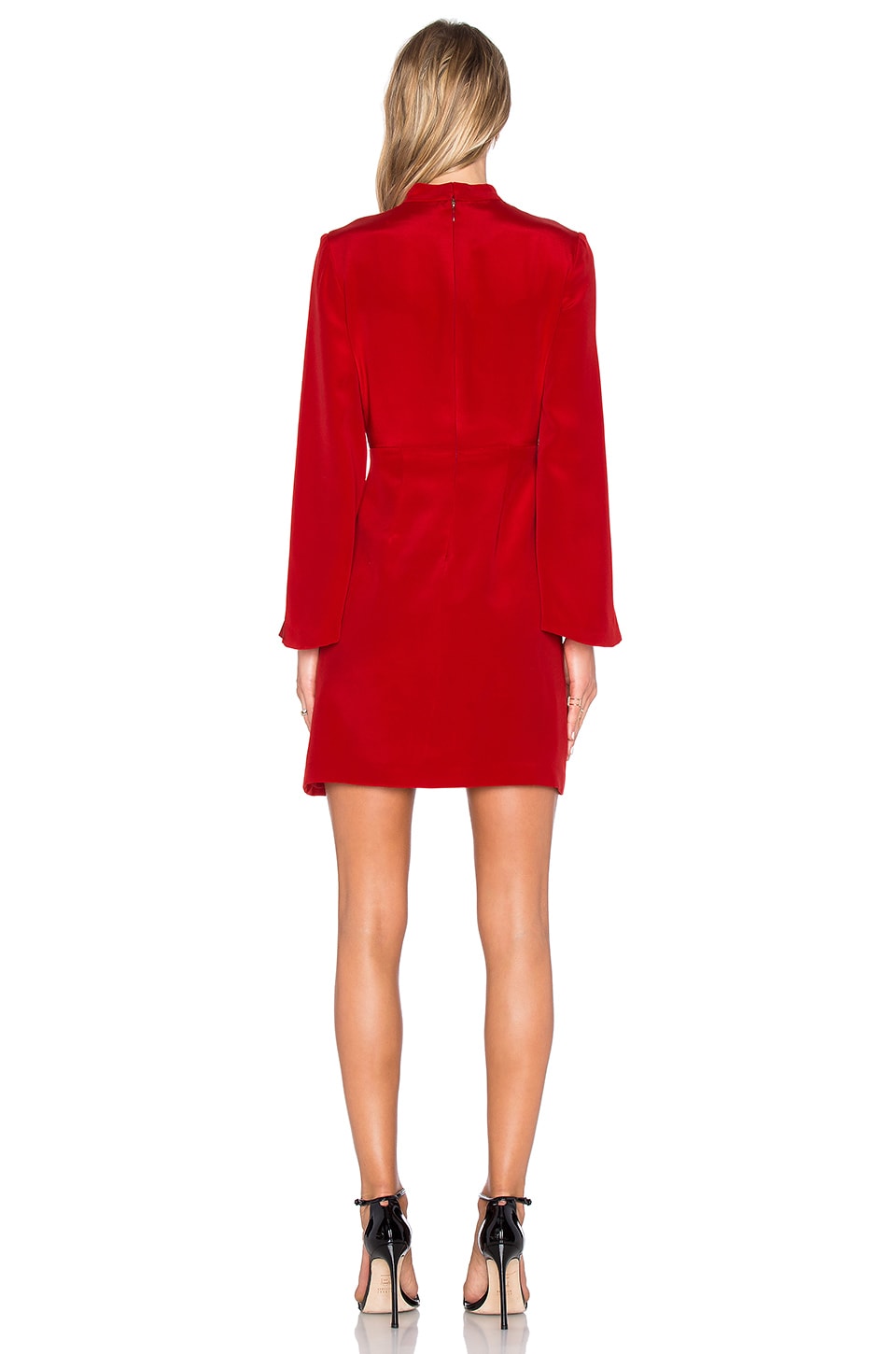 Jill Jill Stuart Long Sleeve Cut-Out V-Neck Dress