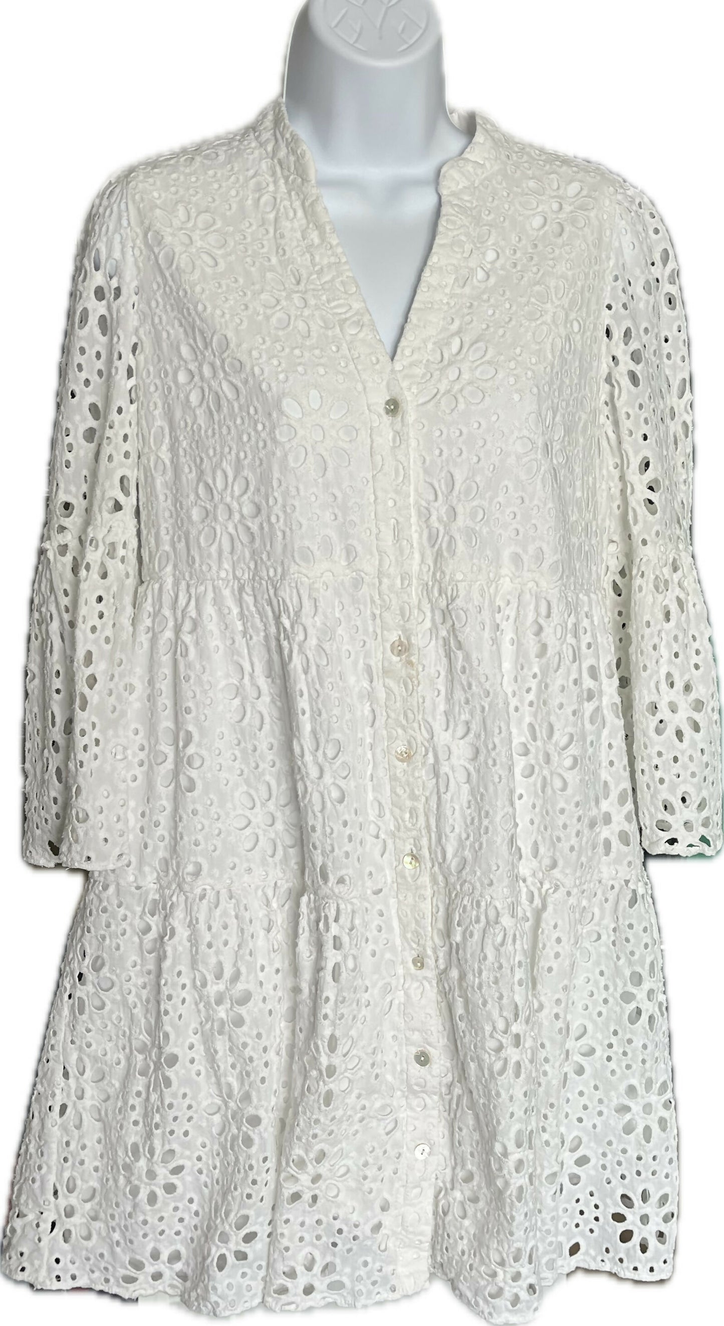 Lilly Pulitzer Hazelanne Eyelet Tiered Dress White - 6