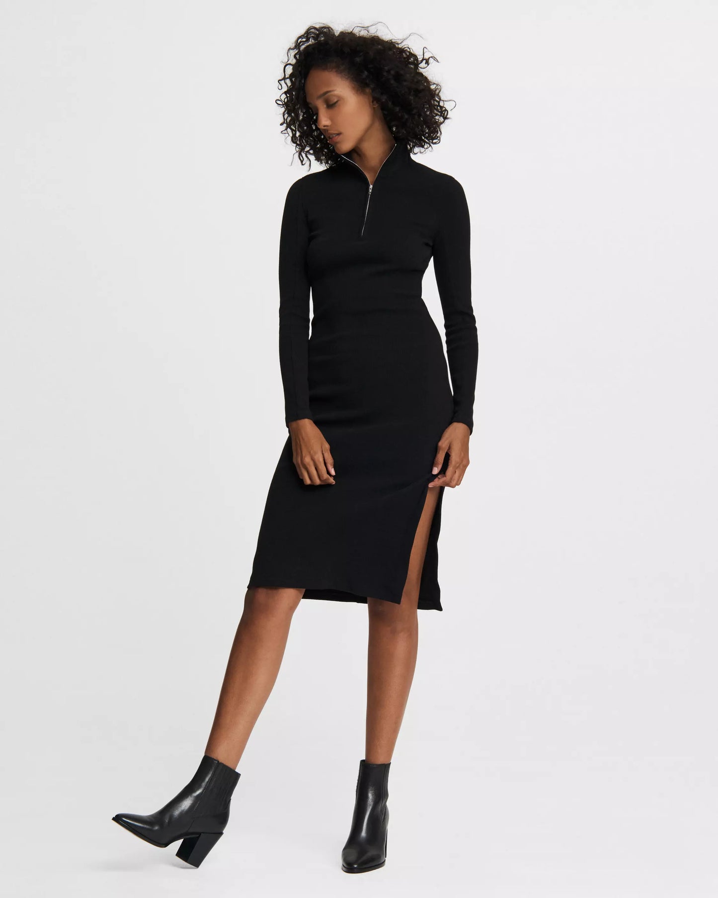 Rag & Bone Laila Zip Midi Dress - Black