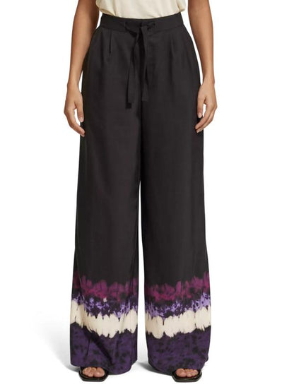 Scotch &amp; Soda The Eleni High-Rise Wide Leg Pants - Tie Dye - Black Multi/Dip Dye Stripe - M/