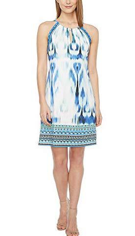 Hale Bob Sleeveless Halter Keyhole Printed Dress